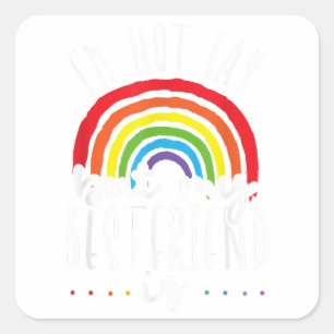 Sticker Carré Je ne suis pas gay mais mon meilleur ami est gay P