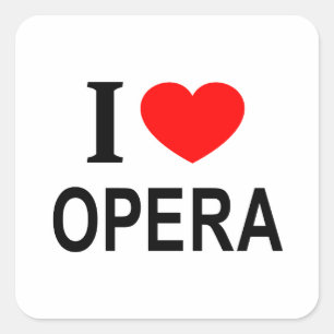 STICKER CARRÉ JE ❤️ OPERA J'AIME OPERA I HEART OPERA