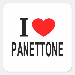 STICKER CARRÉ JE ❤️ PANETTONE J'AIME PANETTONE I COEUR PANETTONE
