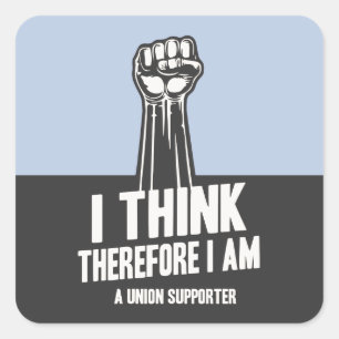 Sticker Carré Je pense l'union