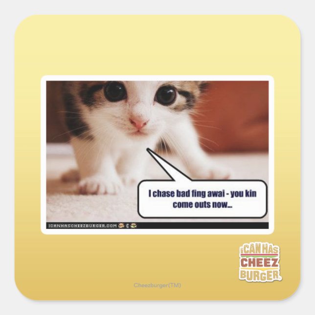 Sticker Carré Je pourchasse le mauvais train (Devant)