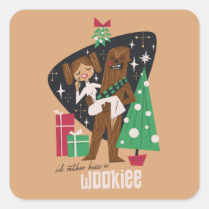 Sticker Carré Je préfère Embrasser un Wookieee