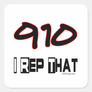 Sticker Carré Je Représente Le Code Régional 910