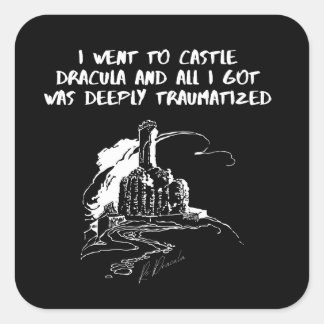 Sticker Carré Je suis allé au Château Dracula