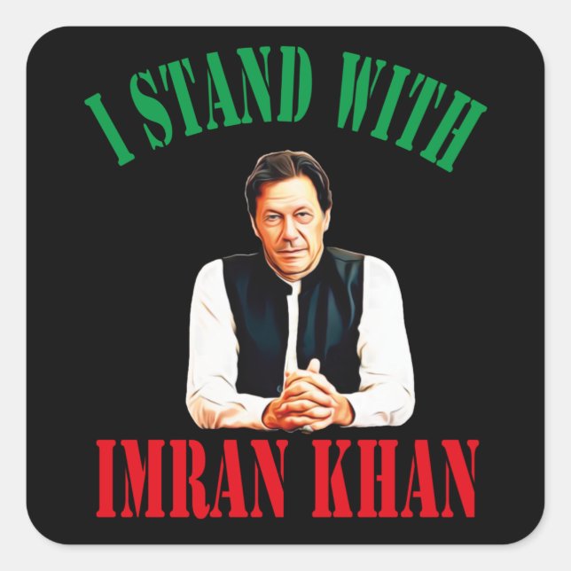 Sticker Carré Je Suis Avec Le Parti PTI Imran Khan Pakistan (Devant)