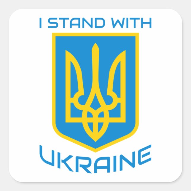 Sticker Carré Je Suis Avec L'Ukraine (Devant)