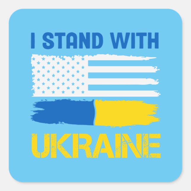 Sticker Carré Je Suis Avec L'Ukraine (Devant)