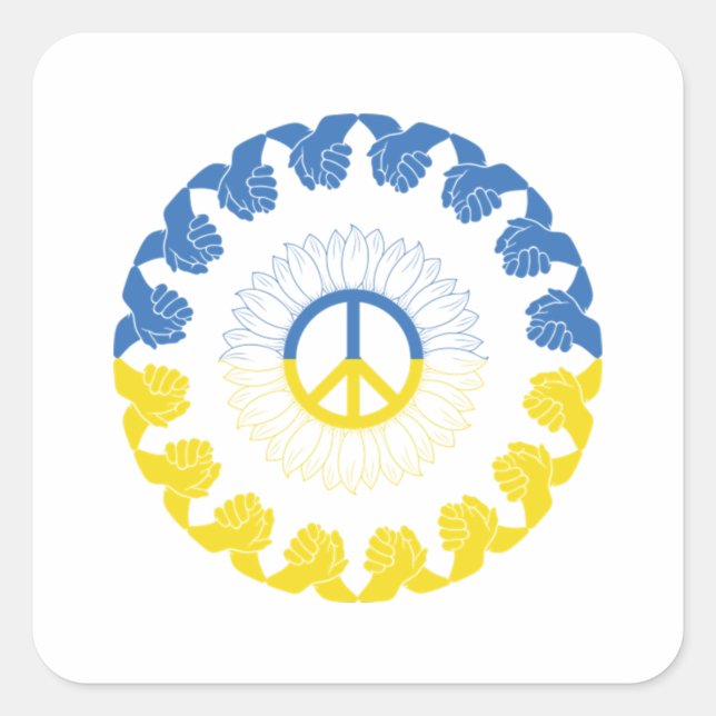 Sticker Carré Je Suis Avec L'Ukraine (Devant)