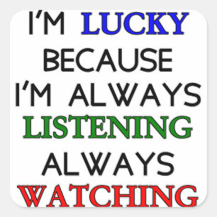 Sticker Carré Je suis chanceux