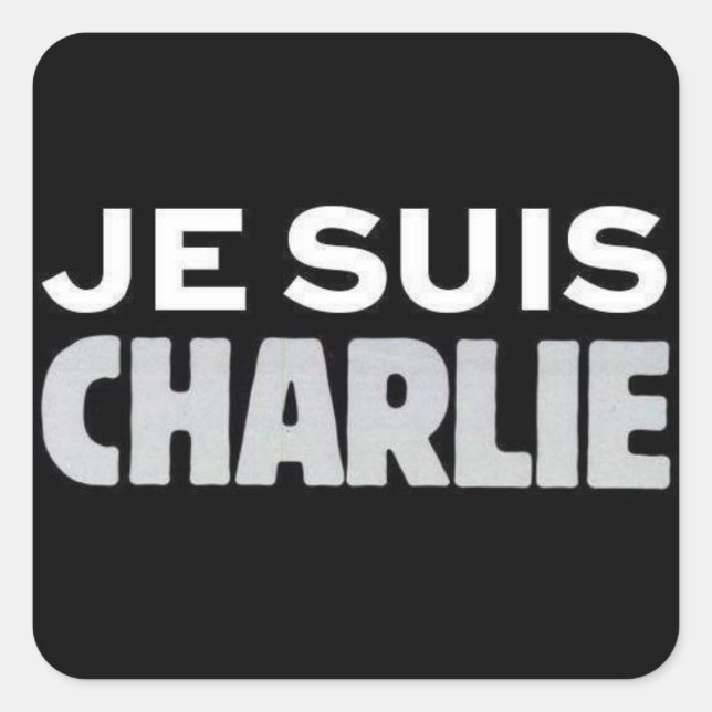 Sticker Carré Je Suis Charlie (Devant)