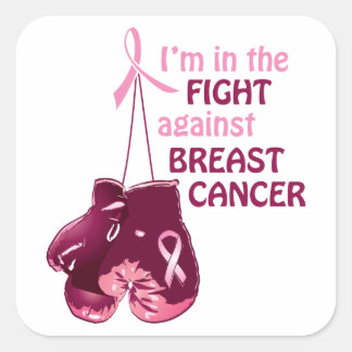 Sticker Carré Je suis dans la lutte contre le cancer du sein