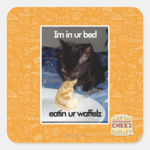 Sticker Carré Je suis dans votre lit