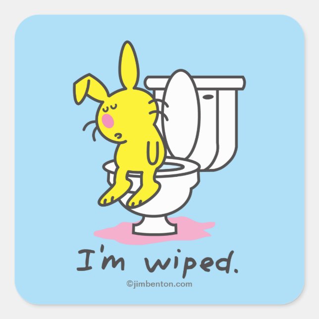 Sticker Carré Je suis essuyé (Devant)
