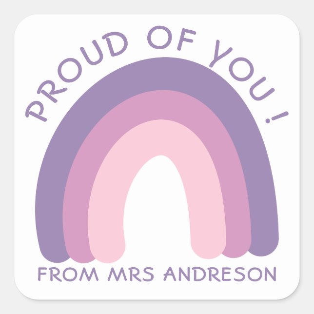 Sticker Carré Je suis fier de vous Encouragement pédagogique col (Devant)