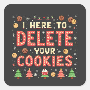 Sticker Carré Je suis ici pour supprimer votre pull de Noël moch