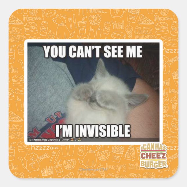 Sticker Carré Je suis invisible (Devant)