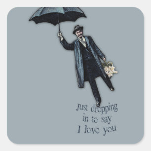 Sticker Carré Je Suis Juste En Train De Passer À Valentine