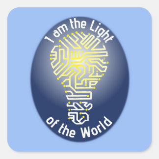 Sticker Carré Je suis la lumière du monde