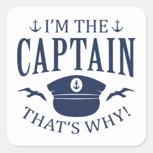 Sticker Carré Je suis le capitaine