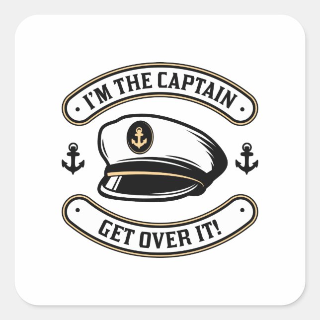 Sticker Carré Je suis le capitaine (Devant)