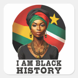 Sticker Carré Je suis Noir Histoire