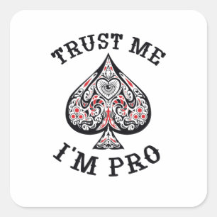 Sticker Carré Je suis pro poker