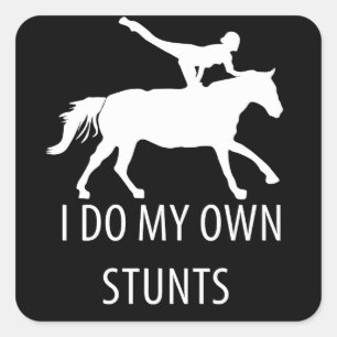 Sticker Carré Je Suis Propre Stunts Vaulting Horseriing