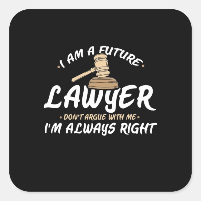 Sticker Carré Je Suis Un Avocat Du Futur (Devant)
