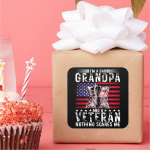 Sticker Carré Je suis un papa grand-père vétéran amusant père re