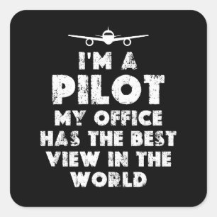 Sticker Carré Je suis un pilote amusant