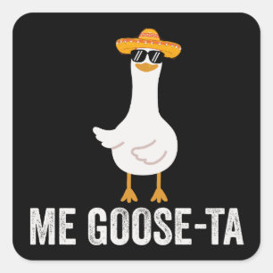 Sticker Carré Je suis une oie drôle cadeau de jeu de mots d'oie