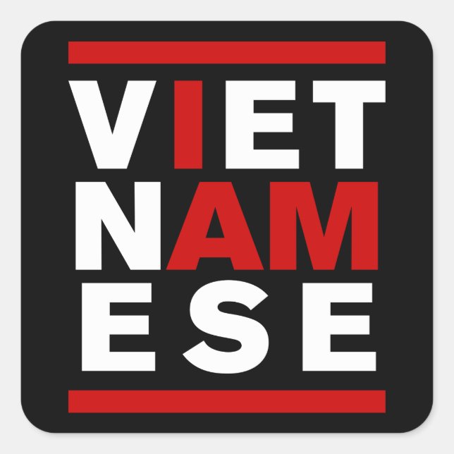 STICKER CARRÉ JE SUIS VIETNAMAIS (Devant)