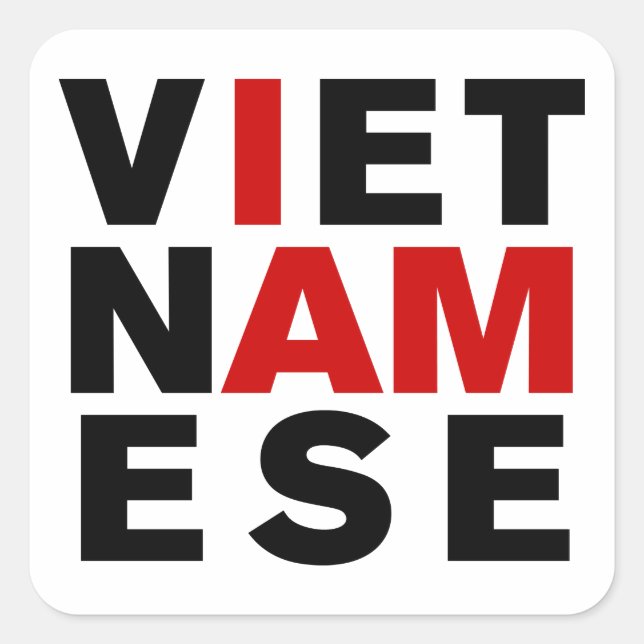 STICKER CARRÉ JE SUIS VIETNAMAIS (Devant)