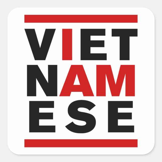 STICKER CARRÉ JE SUIS VIETNAMAIS (Devant)