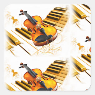 Sticker Carré Je Suis Violon-Je Suis Musique_