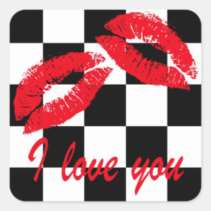Sticker Carré Je t'aime