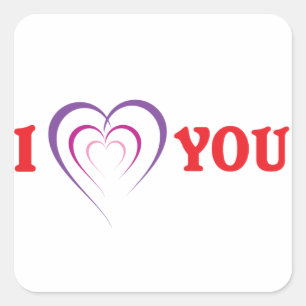 Sticker Carré Je T'Aime