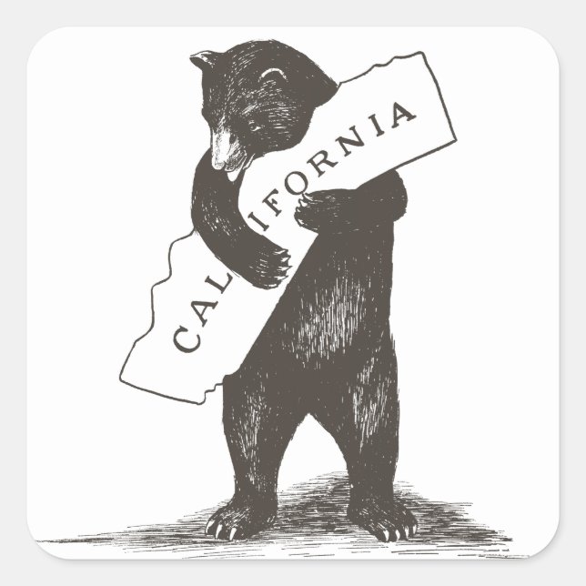 Sticker Carré Je T'Aime Californie (Devant)