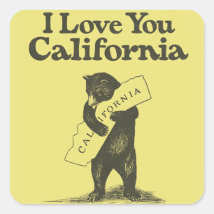 Sticker Carré Je T'Aime Californie