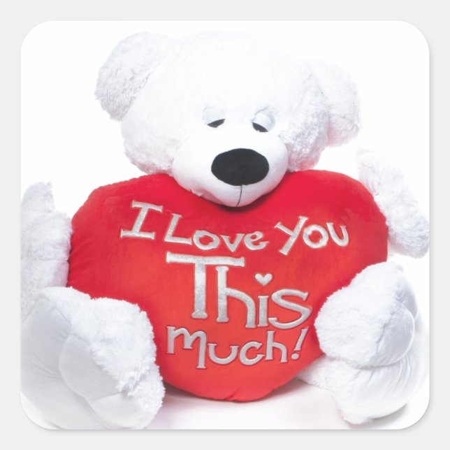 Sticker Carré Je t'aime ce beaucoup (Devant)