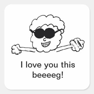 Sticker Carré Je t'aime ce beeg ! (Uni)