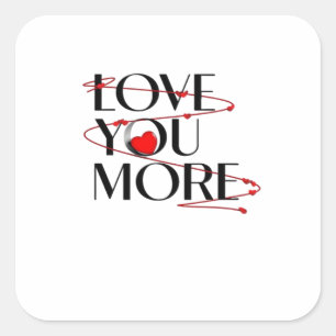 Sticker Carré Je t'aime je t'aime plus Joie de Style Cœur Sincèr