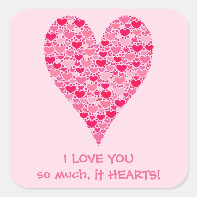 Sticker Carré Je t'aime tellement qu'il a le coeur minuscules Co (Devant)