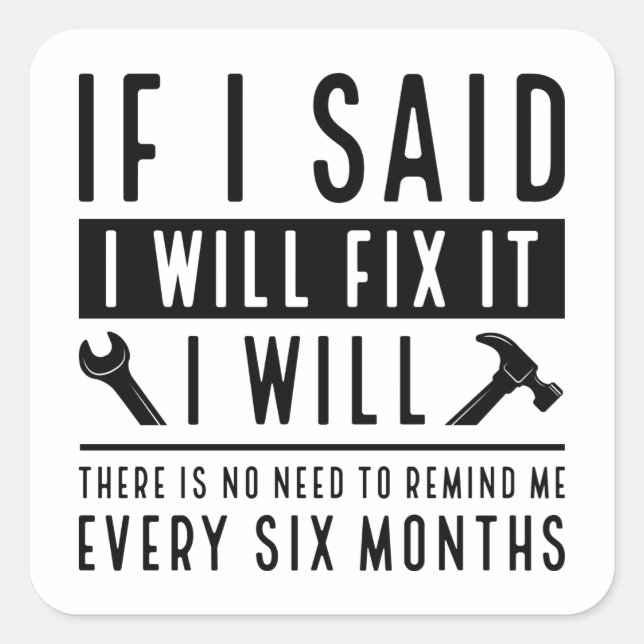 Sticker Carré Je Vais Le Corriger (Devant)