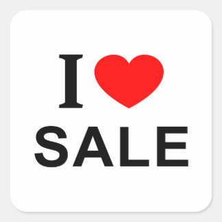 STICKER CARRÉ JE ❤️ VENTE J'AIME VENDRE JE VENDS COEUR