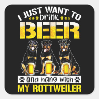 Sticker Carré je veux juste boire de la bière et pendre avec mon