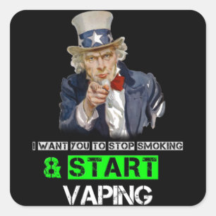 Sticker Carré Je Veux Que Vous, Oncle Sam Vape