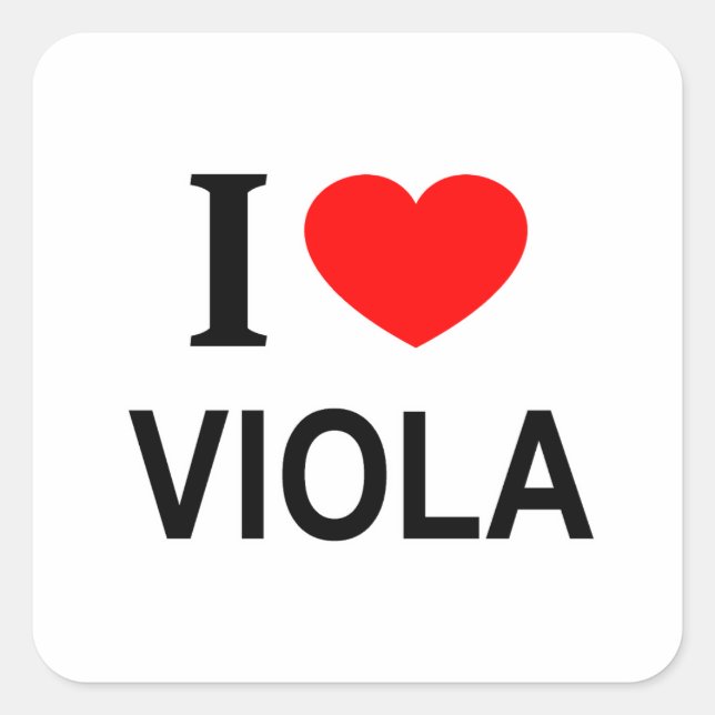 Sticker Carré Je ❤️ VIOLA J'AIME VIOLA J'AI UN COEUR VIOLA (Devant)