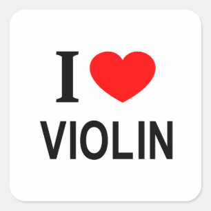 Sticker Carré Je ❤️ VIOLON J'AIME VIOLON Je ❤️ VIOLON