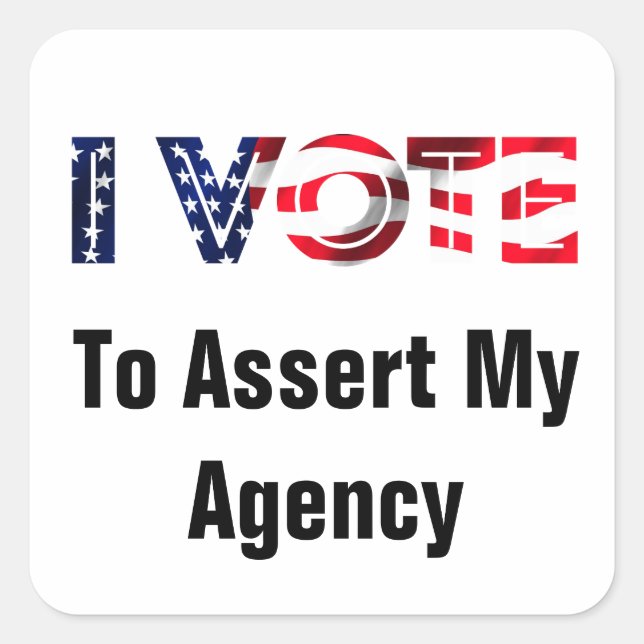 Sticker Carré Je Vote Pour Faire Valoir Mon Agence 2026 (Devant)
